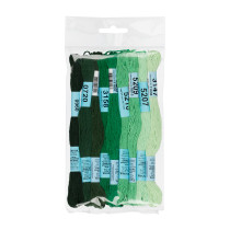 Нитки для вышивания Gamma набор мулине № 10 100% хлопок 9 цв. x 8 м Зеленый