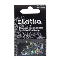 Страз клеевой &quot; Zlatka&quot; ZRTG- 1072 SS10 AB- Crystal 2. 7 мм стекло 72 шт в пакете с картонным еврослотом №02 перламутровый ( AB- crystal) 